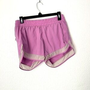 Athleta Running Shorts Women’s S Pink Purple Mid Rise Athletic Pull On Shorts